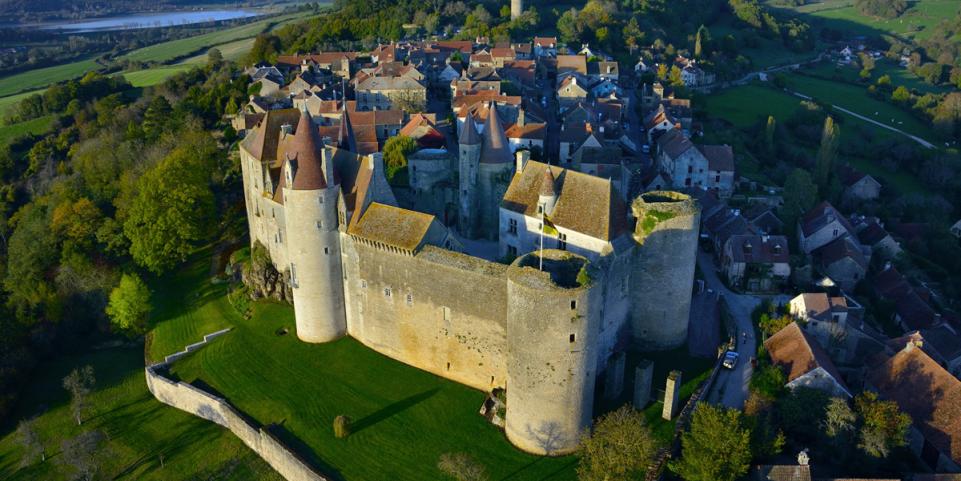 Medieval chateau and village Chateauneuf en Auxois